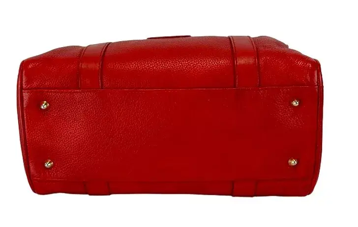 Hình thu nhỏ: GUCCI Leather Boston Satchel Bag Small Fire Red Top Handle GG Logo