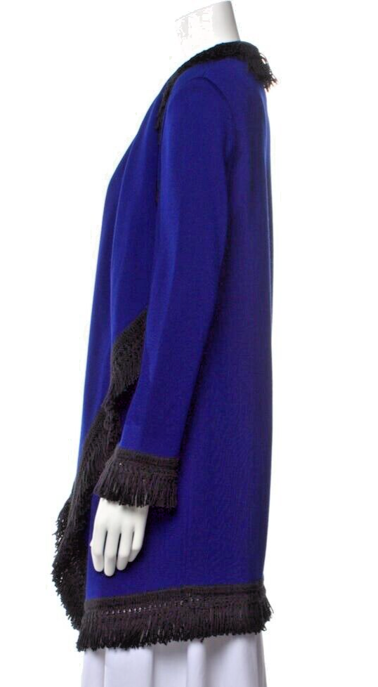 縮圖：NEW ST. JOHN COLLECTION Royal Blue Knit Cardigan Black Fridge Trim XP 2 4