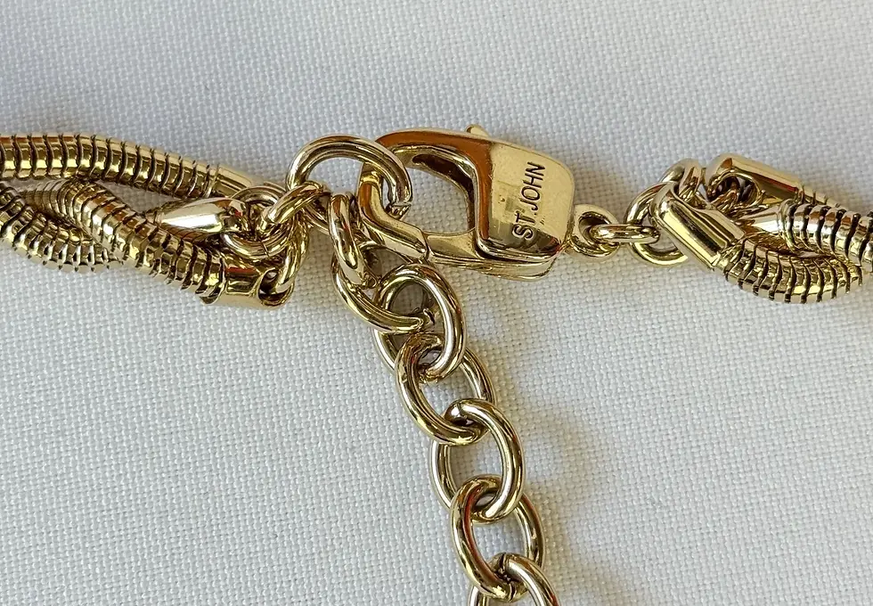 Miniatura: NWT ST. JOHN 24k Gold Plated Chain Belt Adjustable Signed Interwoven Braided