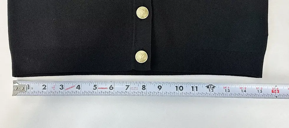 Thumbnail: NWT L'AGENCE Toulouse Crop Cardigan Medium Black Gold Buttons Faux Pockets M