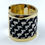 Miniatura: ST. JOHN Bangle Bracelet Gold Gunmetal Cuff Two-Row Link Houndstooth Tweed NEW