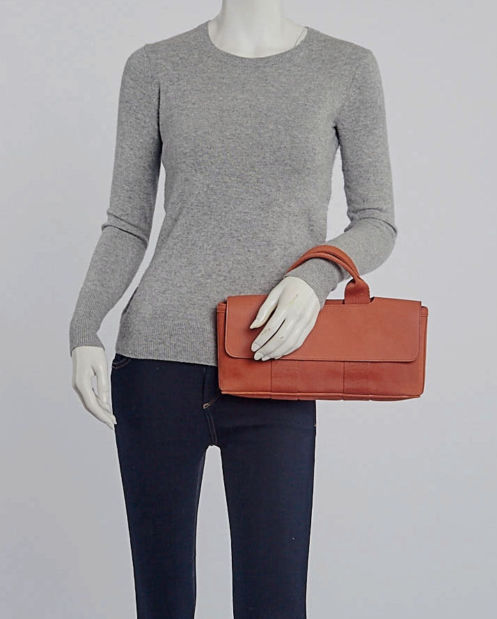 Thumbnail: HERMES Potiron Valparaiso Canvas Swift Leather PM Long Bag Pouch