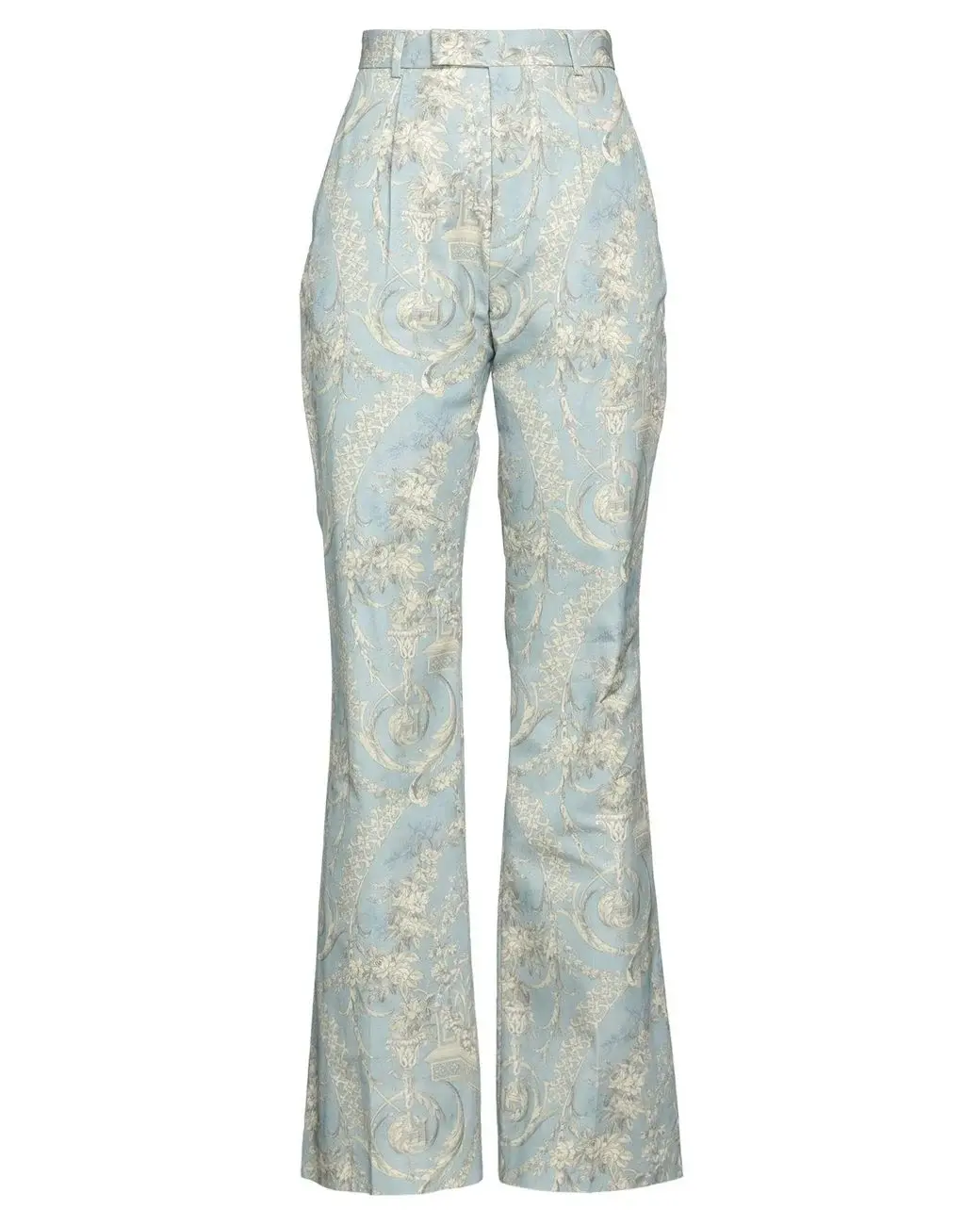 VIVIENNE WESTWOOD Ray High Waisted Flared Trousers 44 8 Blue Floral Cotton