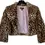 Miniatura: BEBE Rabbit Fur Bolero Cropped Jacket XS Leopard Print Y2K