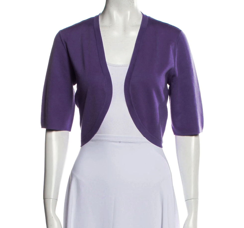 Hình thu nhỏ: MICHAEL KORS Purple Fishtail Dress Cropped with Bolero Jacket 10 Medium 2 pc