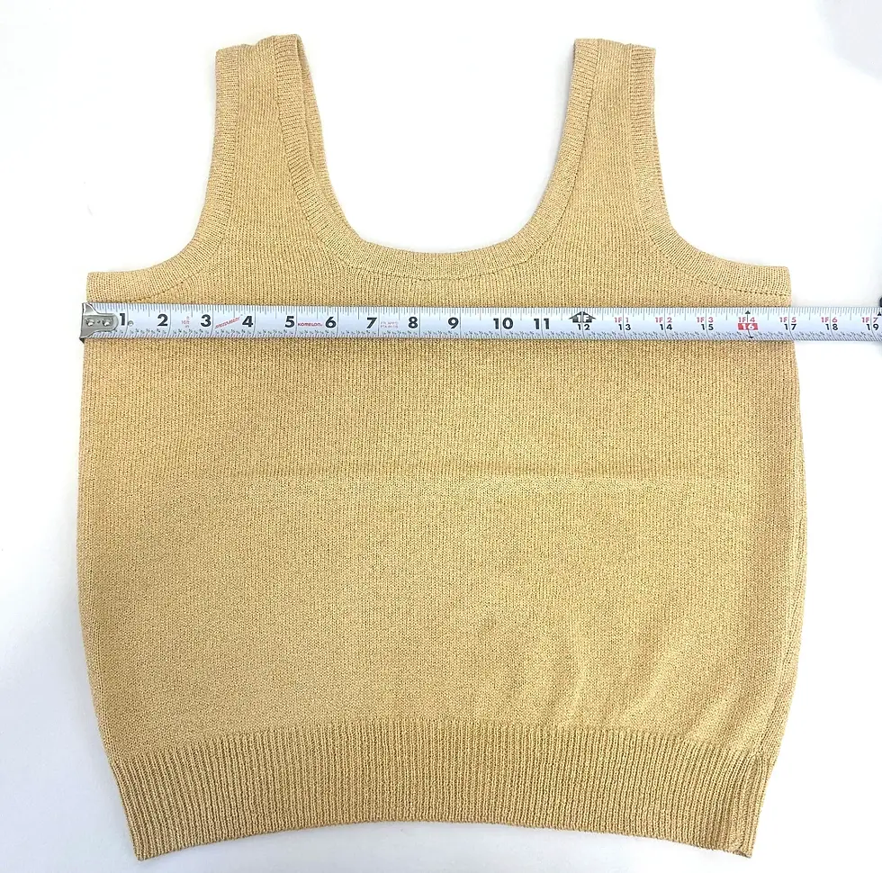 縮圖：ST. JOHN Knit Vintage Tank Top Shell Scoop Neck Gold S Shimmer Small Classic 2 4