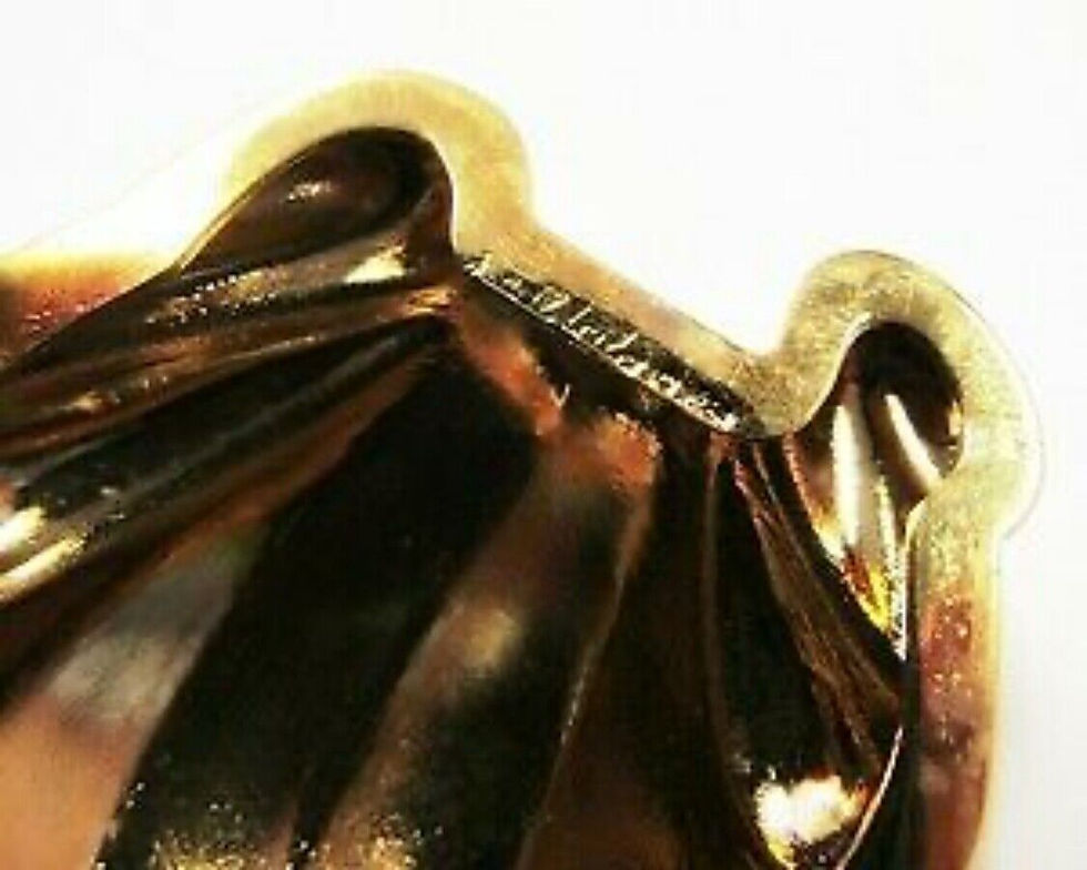 Miniatura: JUDITH LEIBER Gold Frog Pillbox Vintage Trinket White Crystals