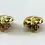 Miniatura: ST. JOHN Chunky 22k GP Gold Tone Shell Clip On Earrings 1980's Vintage Signed