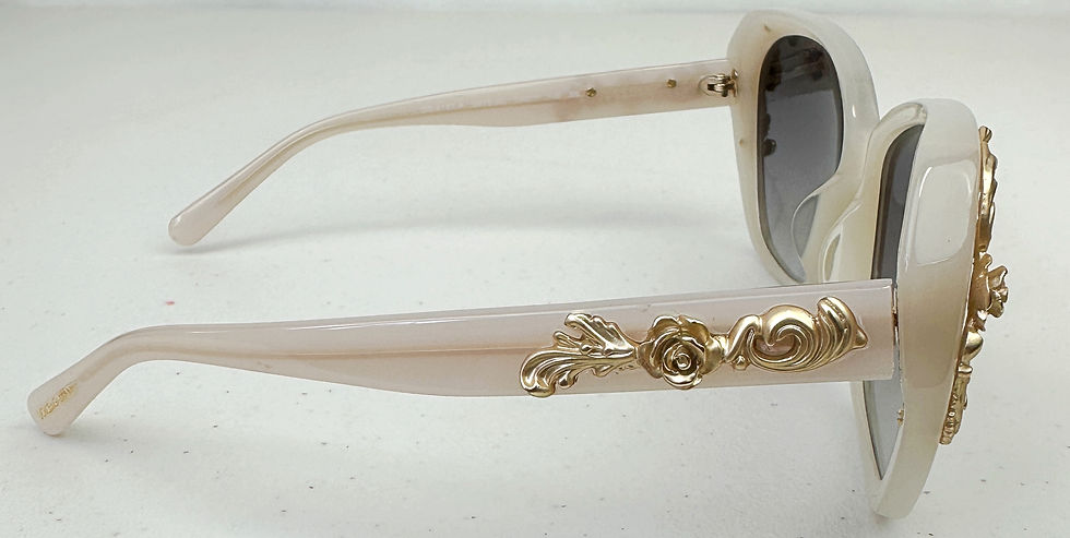 Miniatura: DOLCE & GABBANA Cream Sicilian Baroque Gold Rose Embellished Sunglasses DG4167A