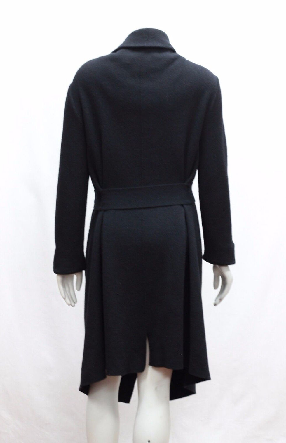 Miniatura: YVES SAINT LAURENT Wool Alpaca Cashmere Coat Jacket Large Black Knit Open Front
