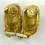 Miniatura: ST. JOHN Vintage Clip On Earrings Chunky 22k GP Gold Heavy Shell Signed 1980s