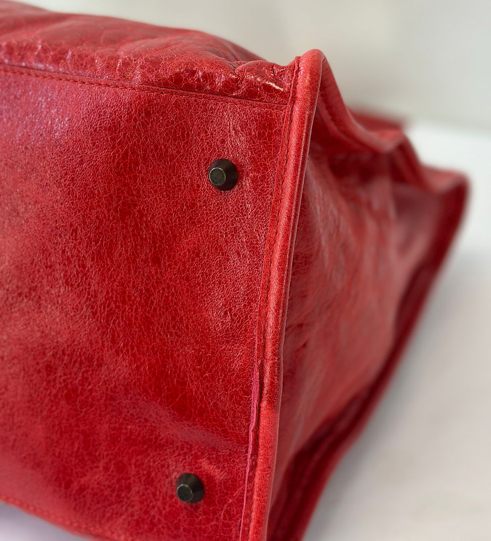 Thumbnail: BALENCIAGA Chevre Leather Giant 12 Work Bag Large Rouge Cardinal Antique Brass