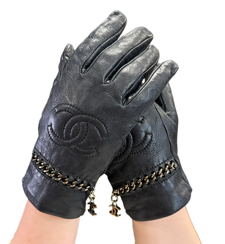 小物 1988 CHANEL MATELASSE GLOVE Chanel Vintage Leather Gloves