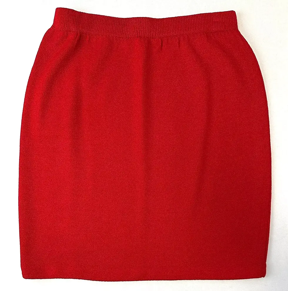 縮圖：ST. JOHN Evening 2PCS Jacket Skirt Suit 8 Red Gold Embellishments
