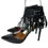 Thumbnail: VALENTINO Garavani Calfskin C Rockee Fringe Pumps 37.5 7.5 US Black Ankle Wrap