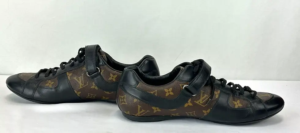 縮圖：LOUIS VUITTON Trotter Monogram Canvas Leather Globe Low Top Sneaker 9.5 Brown