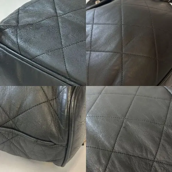 Thumbnail: CHANEL Leather Quilted Drawstring Backpack Black Gold Hardware Large