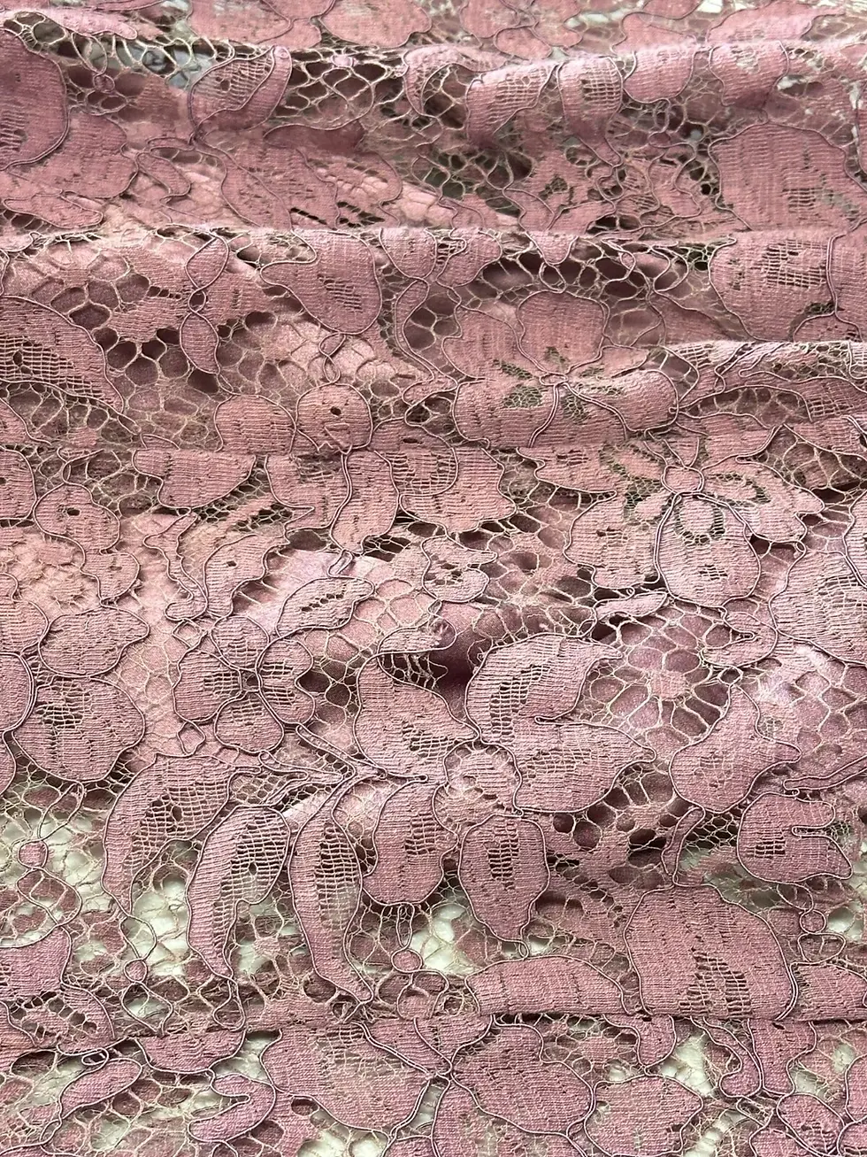 Miniatura: DOLCE & GABBANA Mauve Pink Floral Lace Maxi Dress Long Sleeve Back Zip 44 Gown