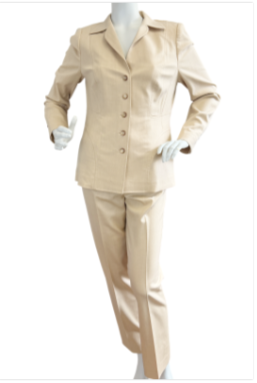 Thumbnail: ESCADA 2PCS Jacket Pants Suit 34 4 US 40 8 US Beige Single Breasted