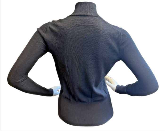 Hình thu nhỏ: HERMES Turtleneck Long Sleeve Jumper Top 38 6 US Black Ribbed Knit