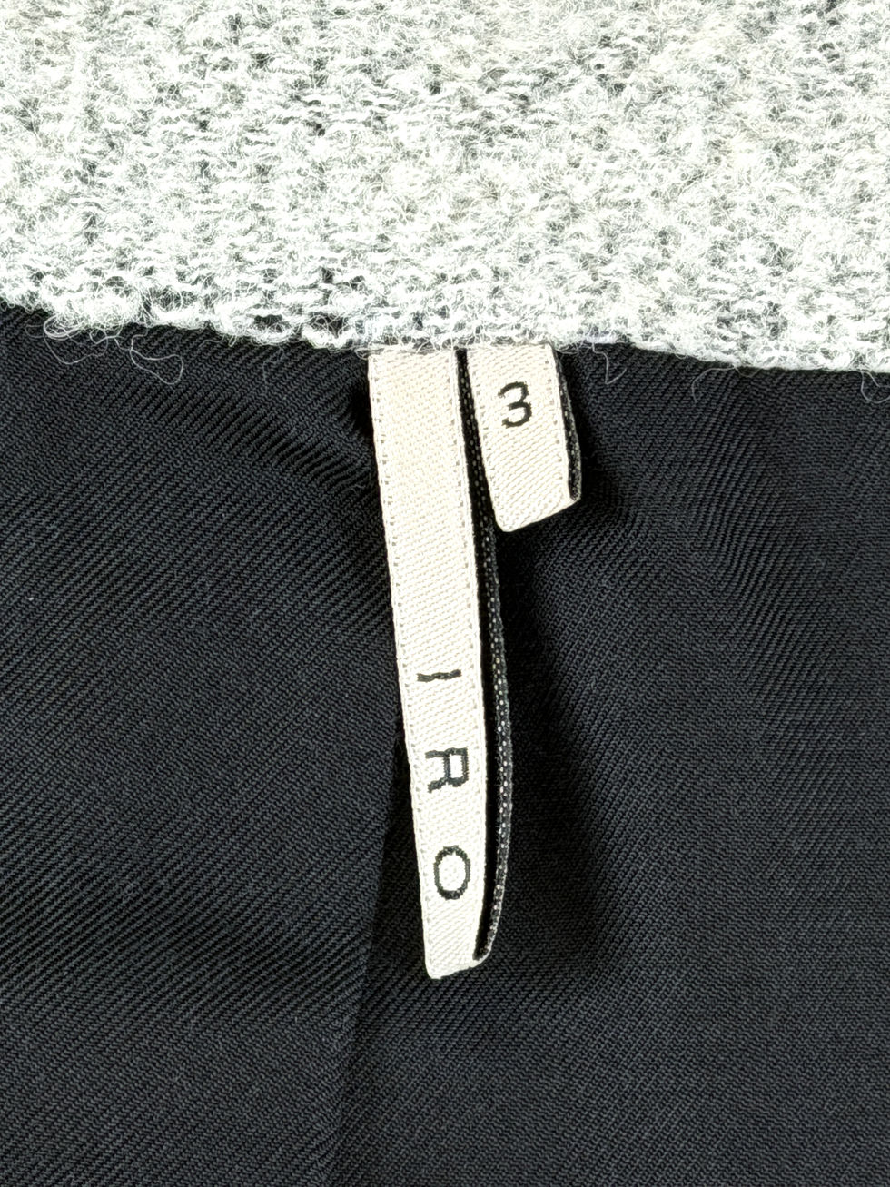 Thumbnail: IRO Boucle Jacket 3 Light Gray Ring Studded Trim Distressed Cuffs Wool Linen