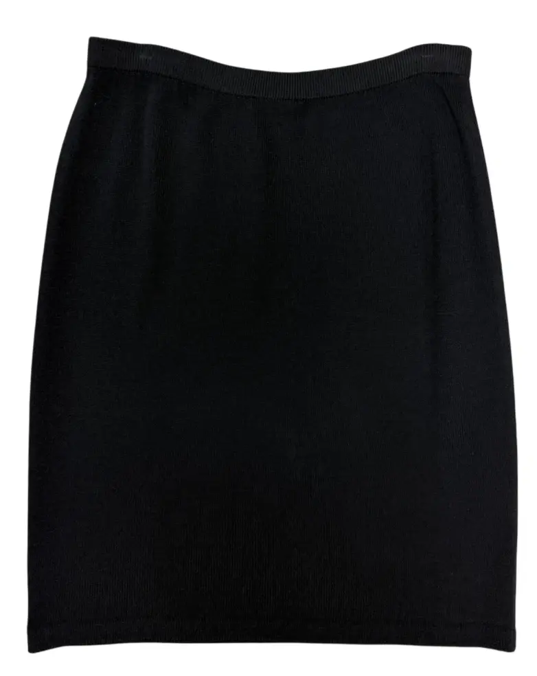 Hình thu nhỏ: ST. JOHN Basic Santana Knit Skirt 16 XL Black Knee Length Straight Vintage