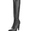 Thumbnail: PRADA Heeled Leather Knee High Boots 37.5 7.5 US Black Side Zipper Pointed Toe