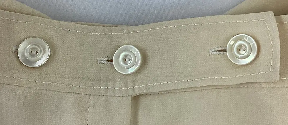 縮圖：VALENTINO Wide Leg Pants Trousers 6 Cream 3 Buttons White Stitching