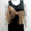 Thumbnail: KOI SUWANNAGATE Medium Top Black Bow Silk Beige Hand Sculpted Cashmere Knit