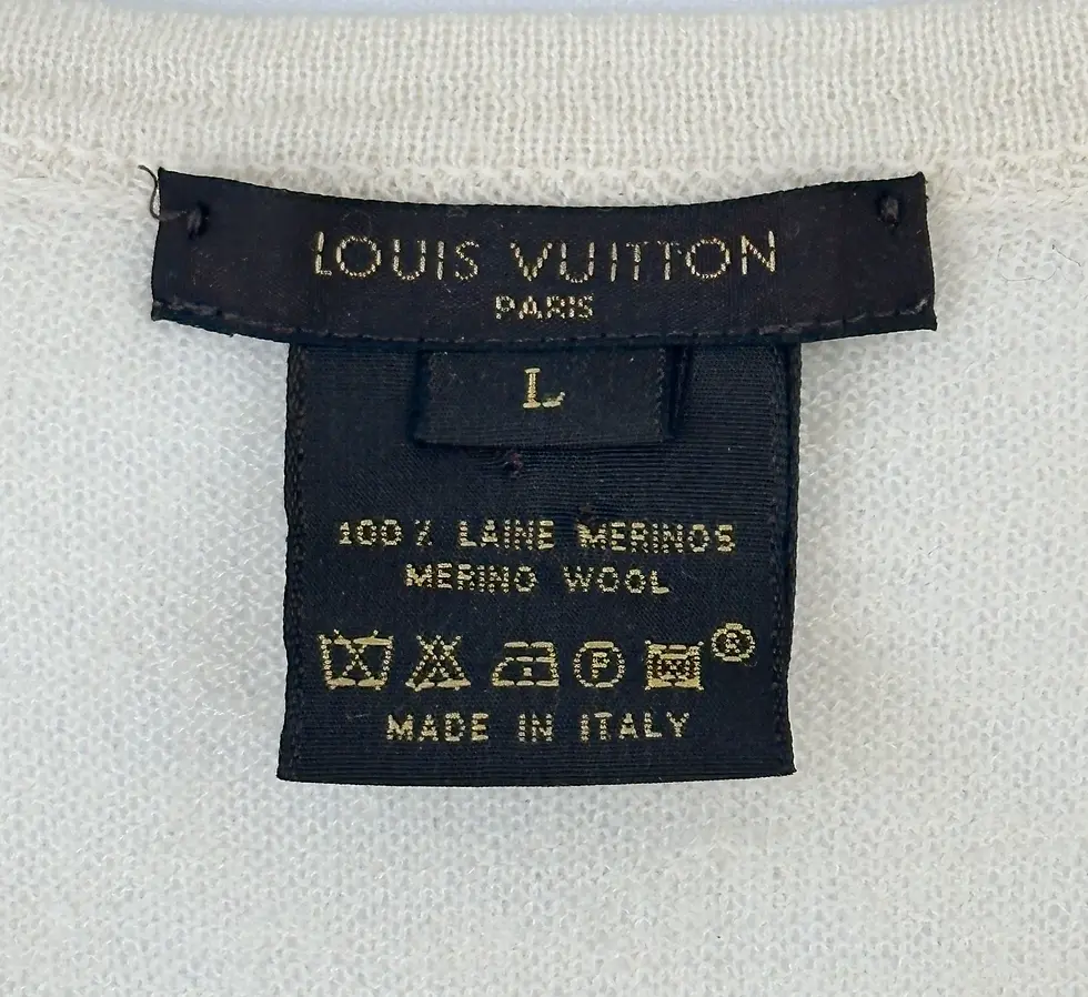 Miniatura: LOUIS VUITTON Knit Shell Tank Large Beige Wool Round Neck Sleeveless Ribbed Hem