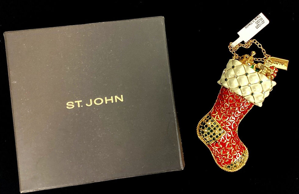 縮圖：St John Home Christmas Stocking Ornament Decoration Holiday Enamel