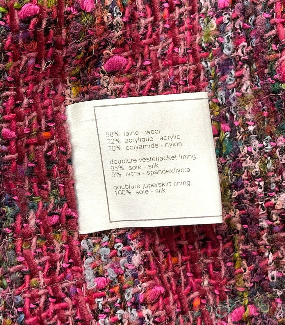 Hình thu nhỏ: Vintage CHANEL Fuchsia Multicolor Tweed Open Jacket 36 FR 2 4 US 1998
