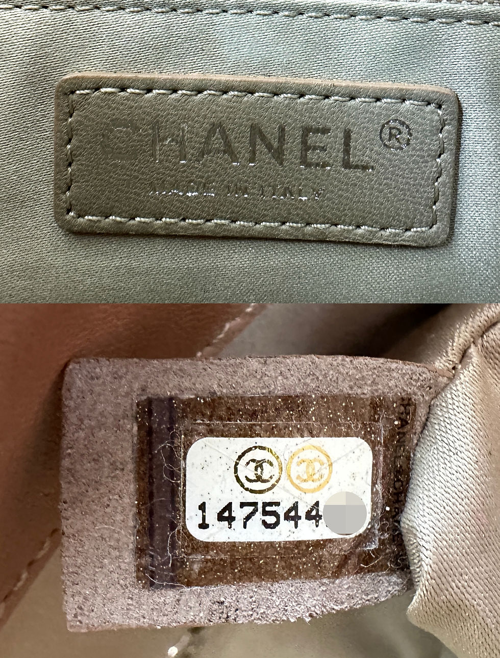 Hình thu nhỏ: CHANEL Beige Flat Quilted Stitching Flap Rectangle Crossbody Bag