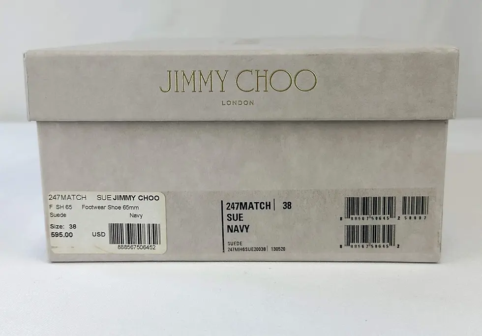 Thumbnail: JIMMY CHOO Sue Suede Pointed Toe Pumps Kitten Heels 38 8 US Navy Shoes Blue B