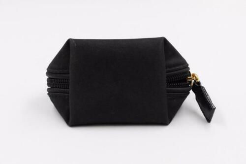 Hình thu nhỏ: NEW ST JOHN Coin Purse Black Nylon Fabric Zipper Logo Goldtone Hardware Small