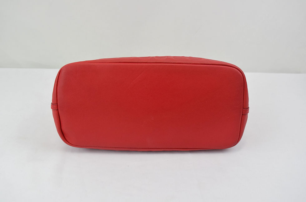 縮圖：COACH Kitt Carryall In C Logo Embossed Leather Satchel Crossbody Small Red