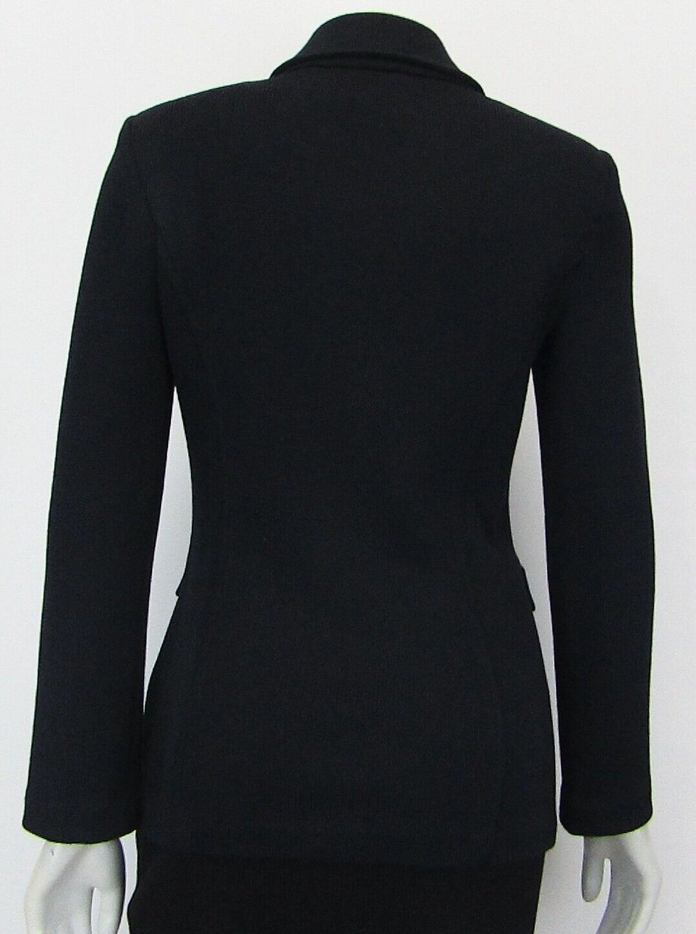 Thumbnail: ST. JOHN Black Santana Knit  Button Up Blazer 2 Flap Pocket 2