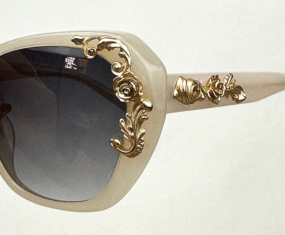 Miniatura: DOLCE & GABBANA Cream Sicilian Baroque Gold Rose Embellished Sunglasses DG4167A