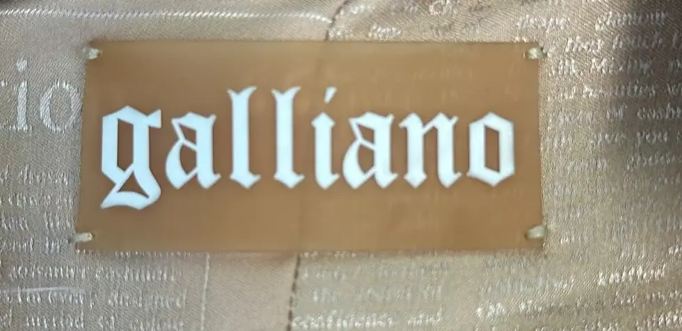 Thumbnail: JOHN GALLIANO Leather Biker Jacket 44 Brown Straps Pockets Logo Small