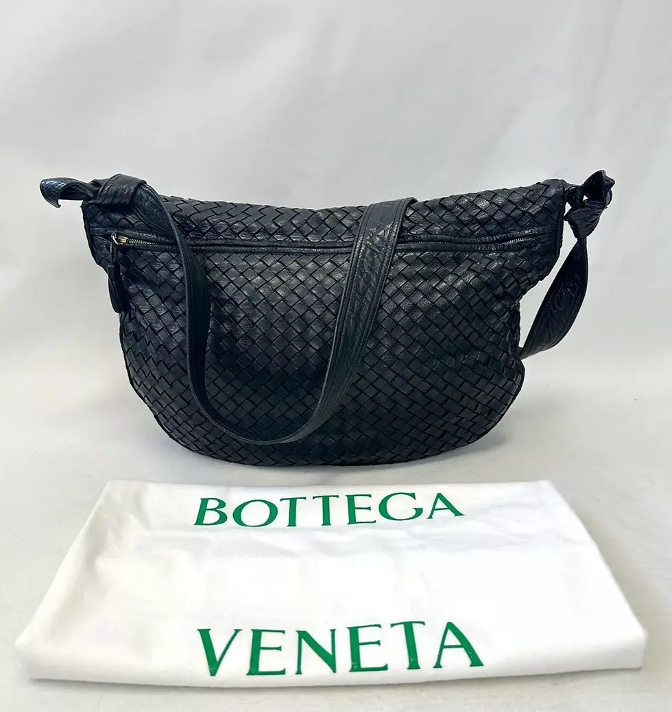 縮圖：BOTTEGA VENETA Intrecciato Nappa Leather Hobo Crossbody Bag Medium Black Weave
