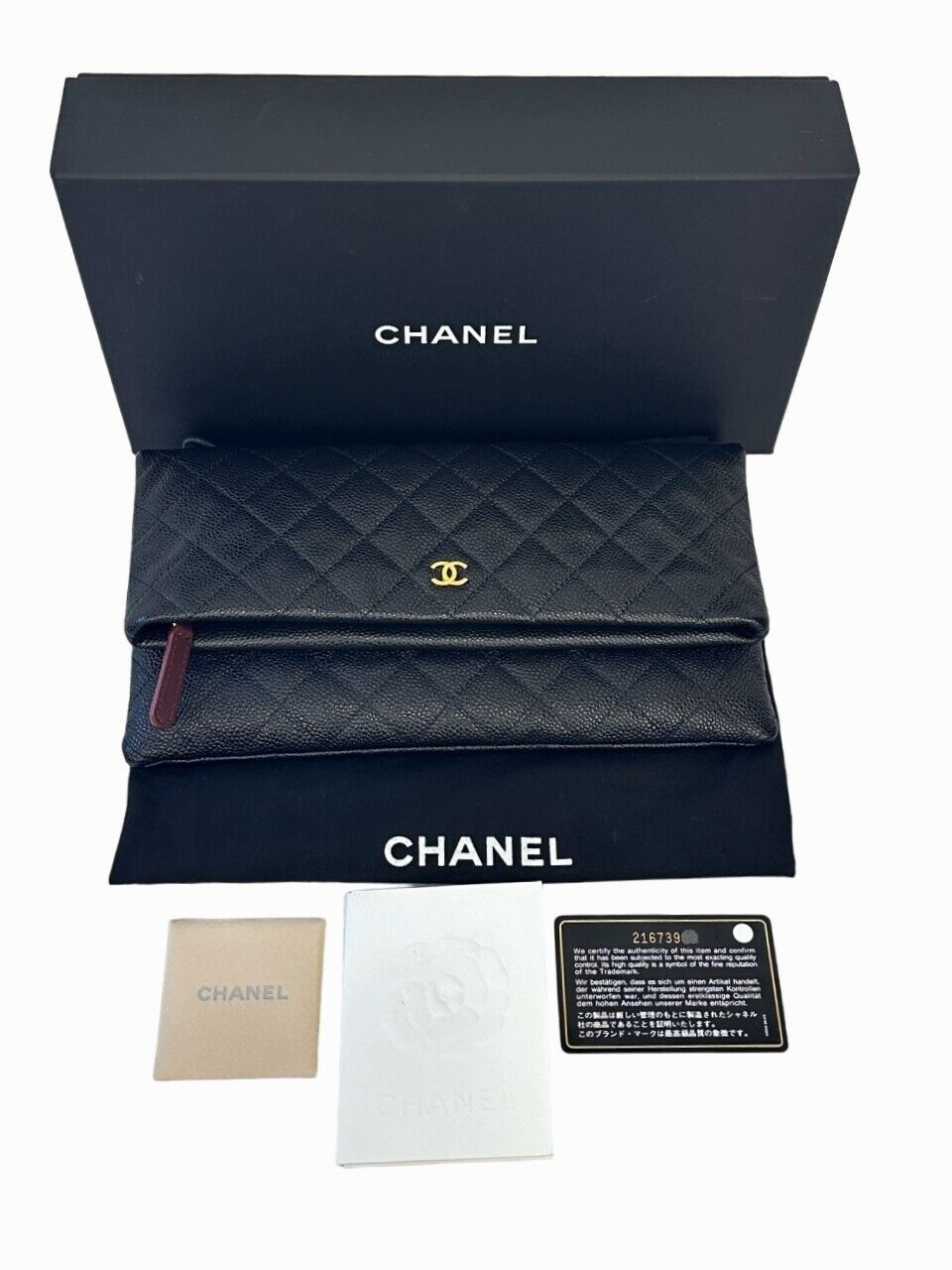Miniatura: CHANEL Caviar Leather Large Beauty Clutch Bag Black CC Quilted Logo