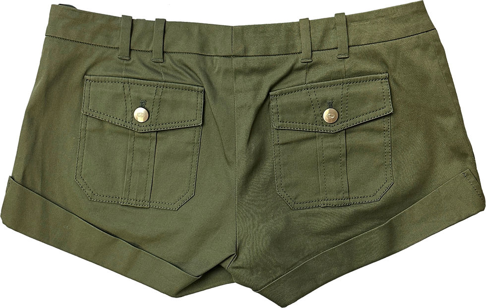 Miniatura: GUCCI Khaki Military Green Utility Pocket Cuffed Hem Low Rise Shorts 38 2 Beige