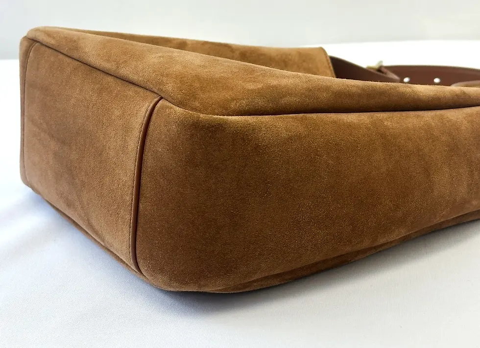 Thumbnail: YSL YVES SAINT LAURENT LE 5 A 7 Hobo Shoulder Bag Small Caramel Cognac Suede NEW