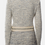 Miniatura: ST. JOHN COUTURE Tweed Creme Collarless Jacket 8 Zip Up Leather Trim Texture