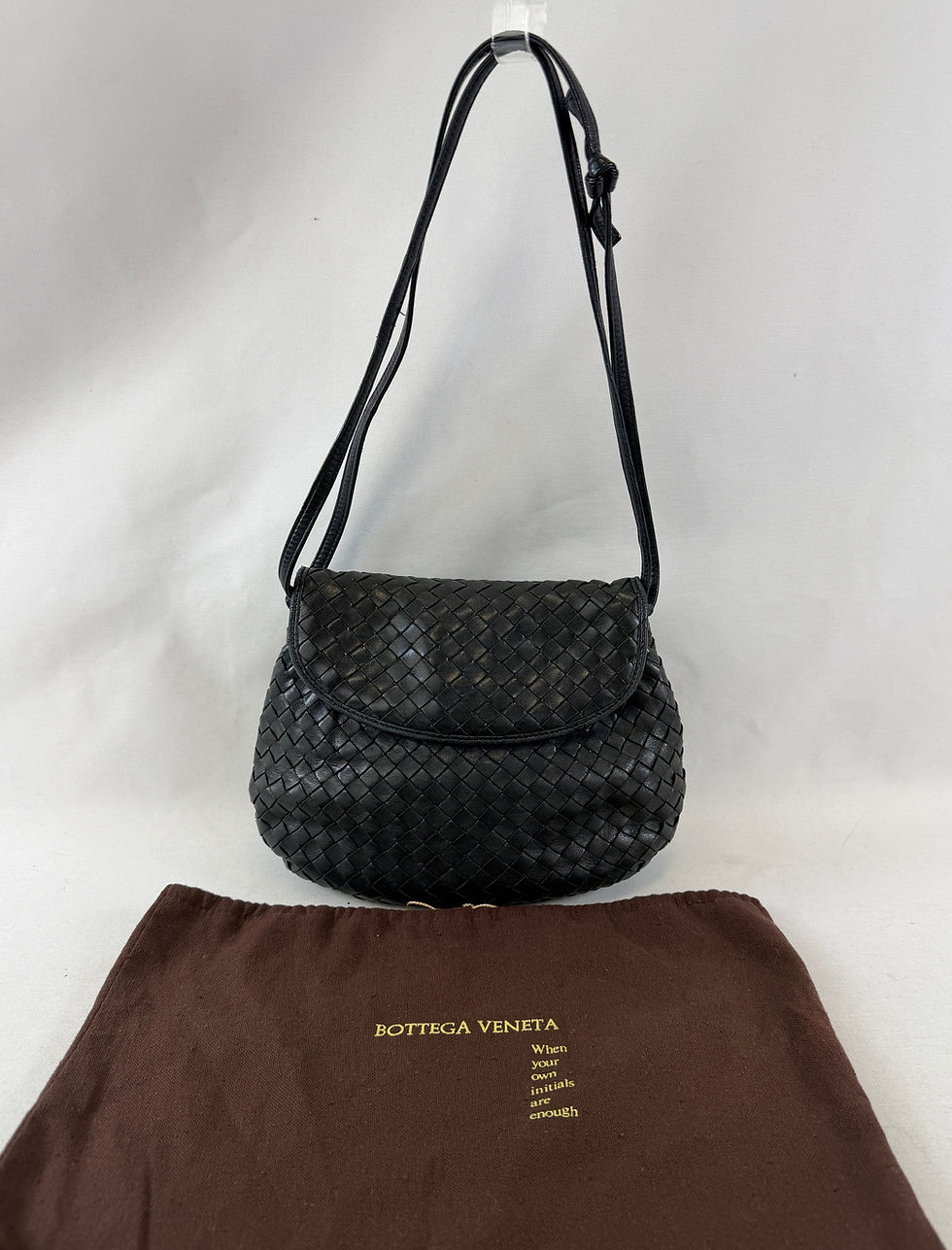 Thumbnail: BOTTEGA VENETA Intrecciato Leather Crossbody Shoulder Bag Small Black