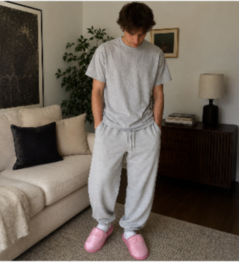 Hình thu nhỏ: LOUIS VUITTON LV Suite Flat Mule 40 41 Pink Logo Satin House Slippers Unisex L