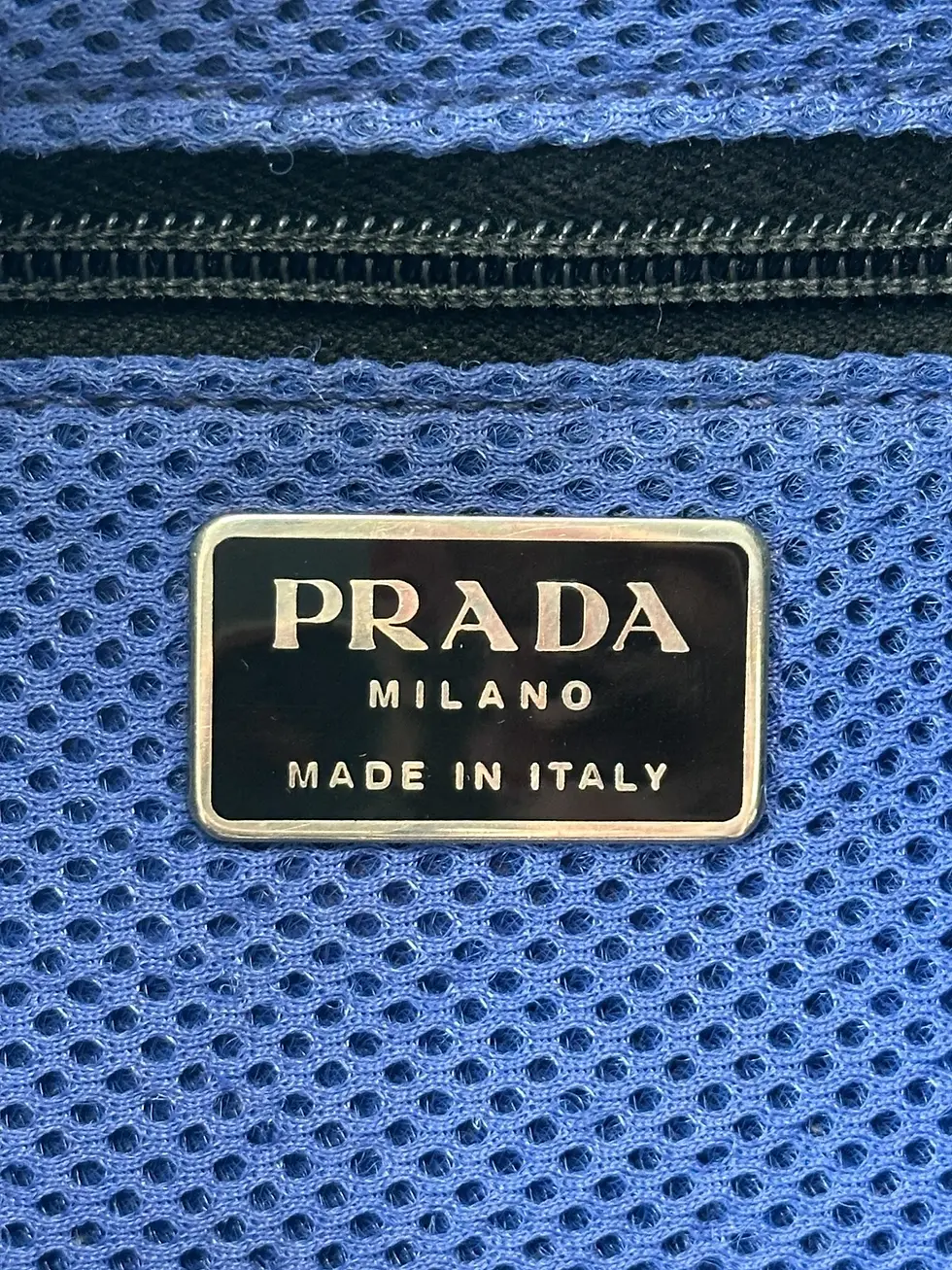 Thumbnail: Vintage PRADA Leather Tote Shoulder Bag Large Black Logo Side Silver Buckle L