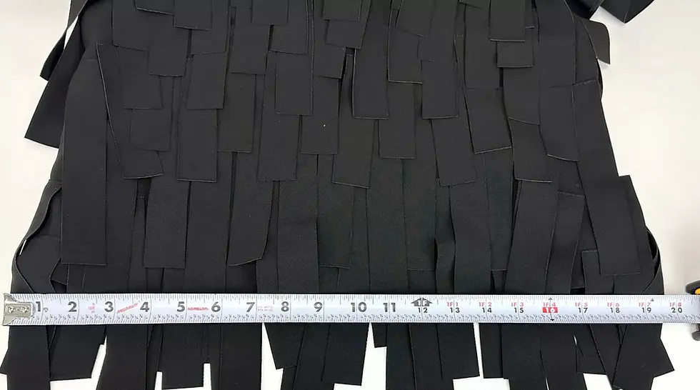 Thumbnail: A.W.A.K.E MODE Crepe Multi Rectangle Long Sleeve Top 46 Black Fringe RARE