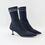 Hình thu nhỏ: MIU MIU Fabric Sock Boots 37.5 Black Pointed Toe Logo Square Heel