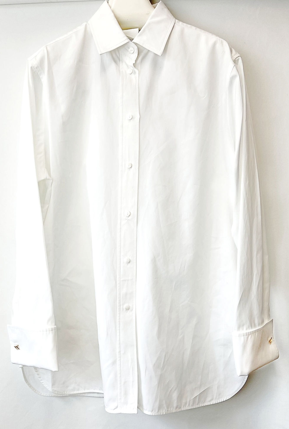 Hình thu nhỏ: MAX MARA White Button Up M Embellished Cuff Cotton Shirt 14
